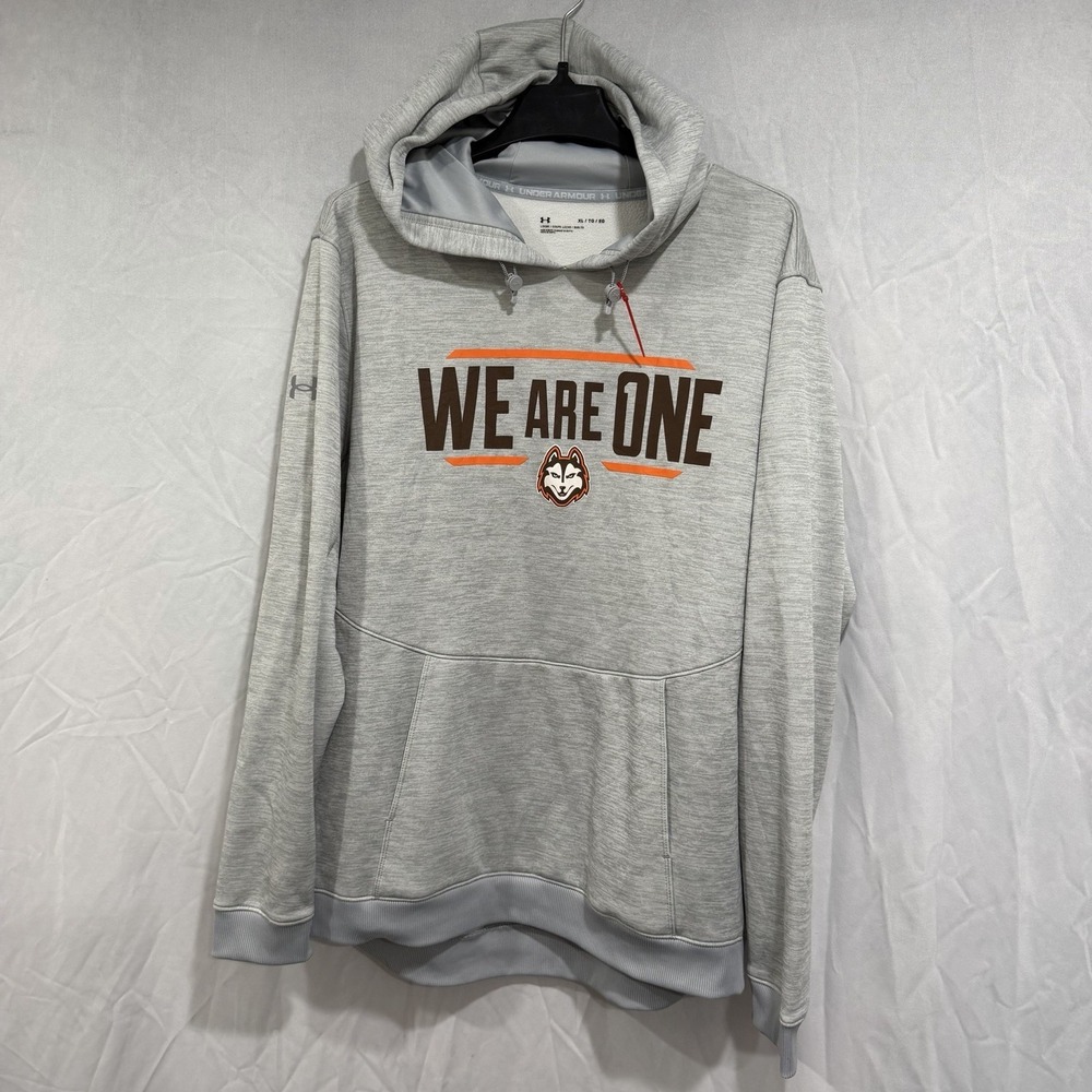 Under Armour Men's Pullover Drawstring Hoodie Gray "we Are One" Huskies XL